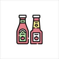 Ketchup and ketchup icon illustration vector