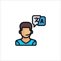 A man with a headset and a phone icon vector