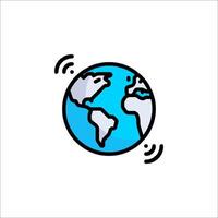 The earth is connected to a wifi signal vector