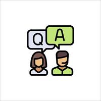 A couple with a question mark and a speech bubble vector