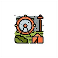 A ferris wheel icon on a white background vector