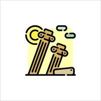 Ancient roman architecture icon with two columns vector