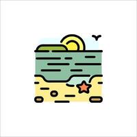 A beach with a sun and a starfish vector
