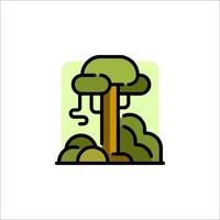 A tree with a leaf on it and a green background vector