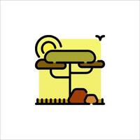 A tree with a bird on it and a bird on the branch vector