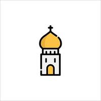 A church icon with a golden dome vector