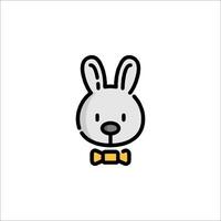 A bunny with a bow tie on its head vector