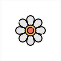 A flower icon with a red center vector