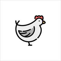 A chicken icon in a line style vector