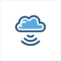 Cloud icon with wifi symbol vector