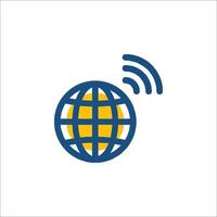 A globe with a wifi symbol on it vector