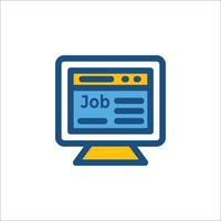 A computer monitor with the word job on it vector