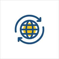 A globe with arrows around it vector