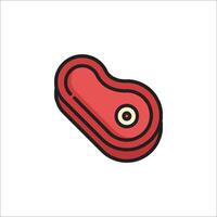 A red button icon on a white background vector
