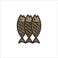 Three fish icon on white background vector