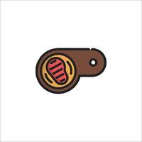 A hamburger with a red and black bun on it vector