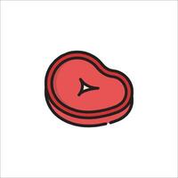 A red meat slice icon on a white background vector
