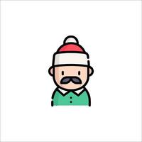 A man with a mustache and hat on a white background vector