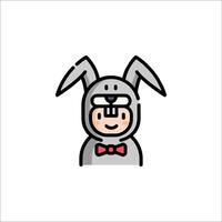 A cartoon bunny wearing a bow tie and a red tie vector