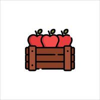 Apple crate icon illustration vector