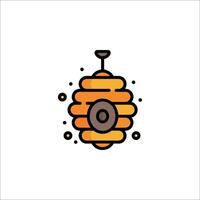 A bee hive icon with a bee inside vector