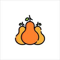 A group of pears on a white background vector