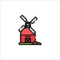A red windmill icon on a white background vector