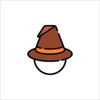 A brown hat with an orange stripe on it vector