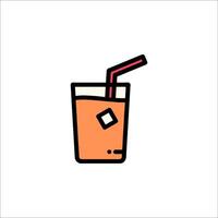 A drink with a straw and a straw in it vector