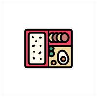 A sushi box with food on it vector