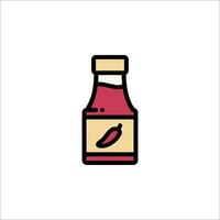 A bottle of hot sauce with a chili pepper on it vector