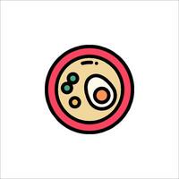 A colorful icon of a bowl of ramen vector
