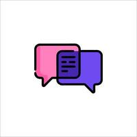 Two speech bubbles icon on white background vector