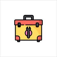 A yellow toolbox with a wrench in it vector
