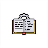 An open book with gears on it vector
