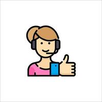 Call center customer service agent icon illustration vector