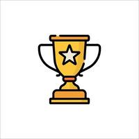 A gold trophy cup icon on a white background vector