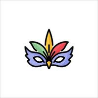 A colorful mask with feathers on it vector