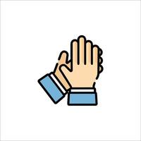 Two hands clapping icon illustration vector