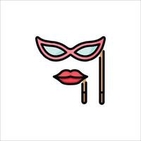 A woman wearing a mask and lipstick vector
