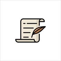 A document with a pen and paper icon vector