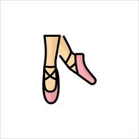 A pair of ballet shoes on a white background vector