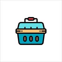 A blue and red basket icon on a white background vector