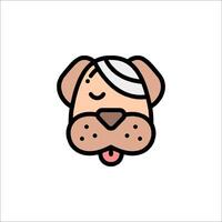 Dog icon with tongue out on white background vector