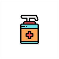 A bottle of hand sanitizer with a cross on it vector