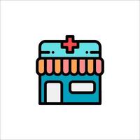 A colorful icon of a pharmacy store vector