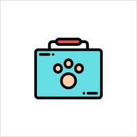 A blue briefcase with a paw print on it vector