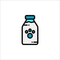 A bottle of milk with a paw print on it vector
