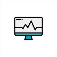 A monitor with a graph on it vector