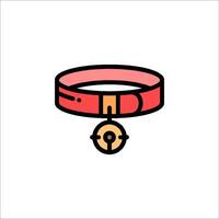 A red and orange collar with a key on it vector